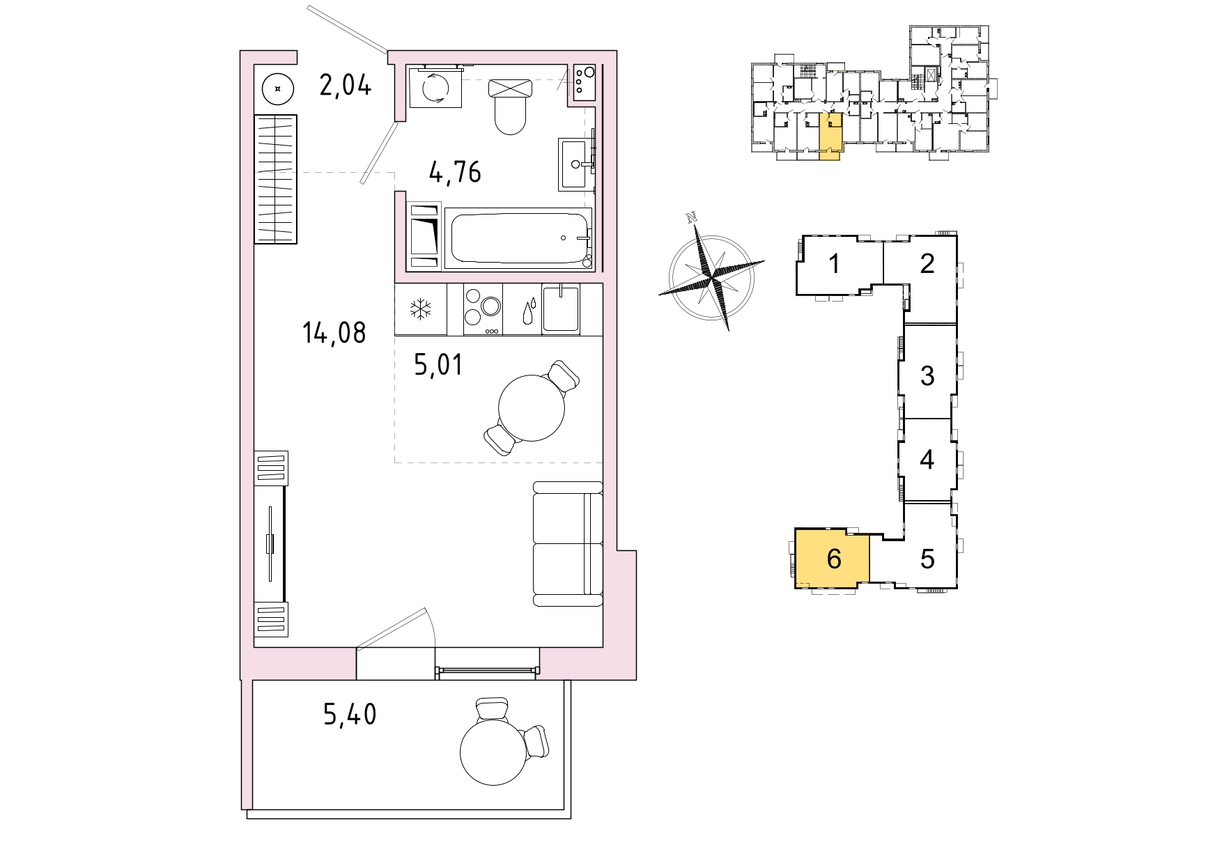 Студия, 27.51 м², 9 / 9 эт. 