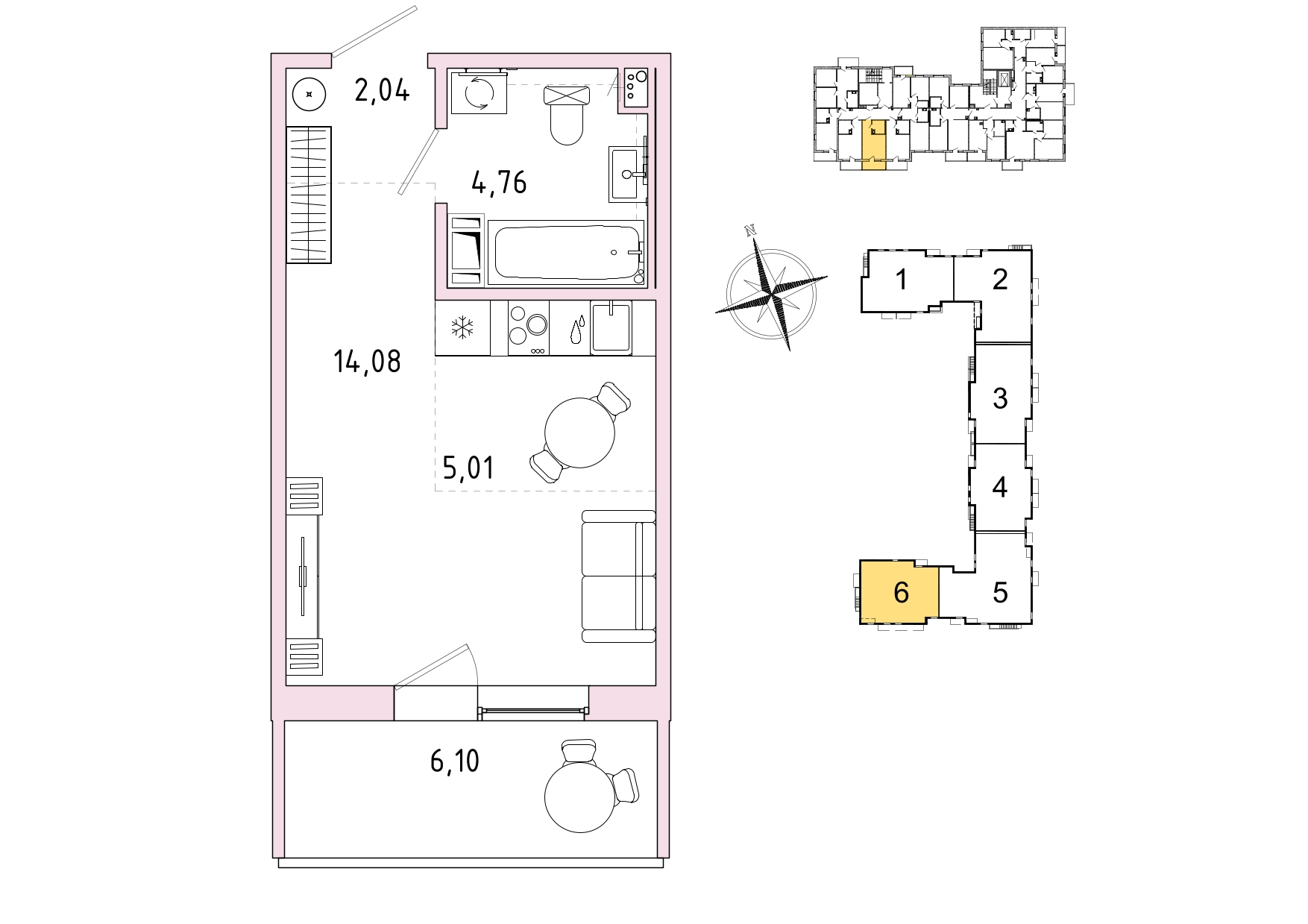 Студия, 27.72 м², 7 / 9 эт. 